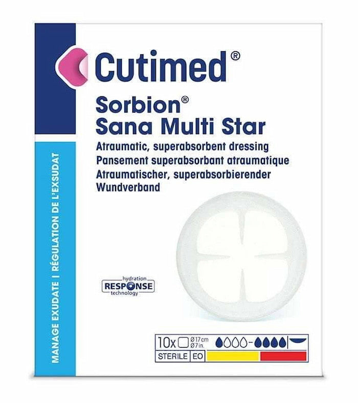 Cutimed Sorbion Sana Multi Star 10cm x 17cm | 10 Pack