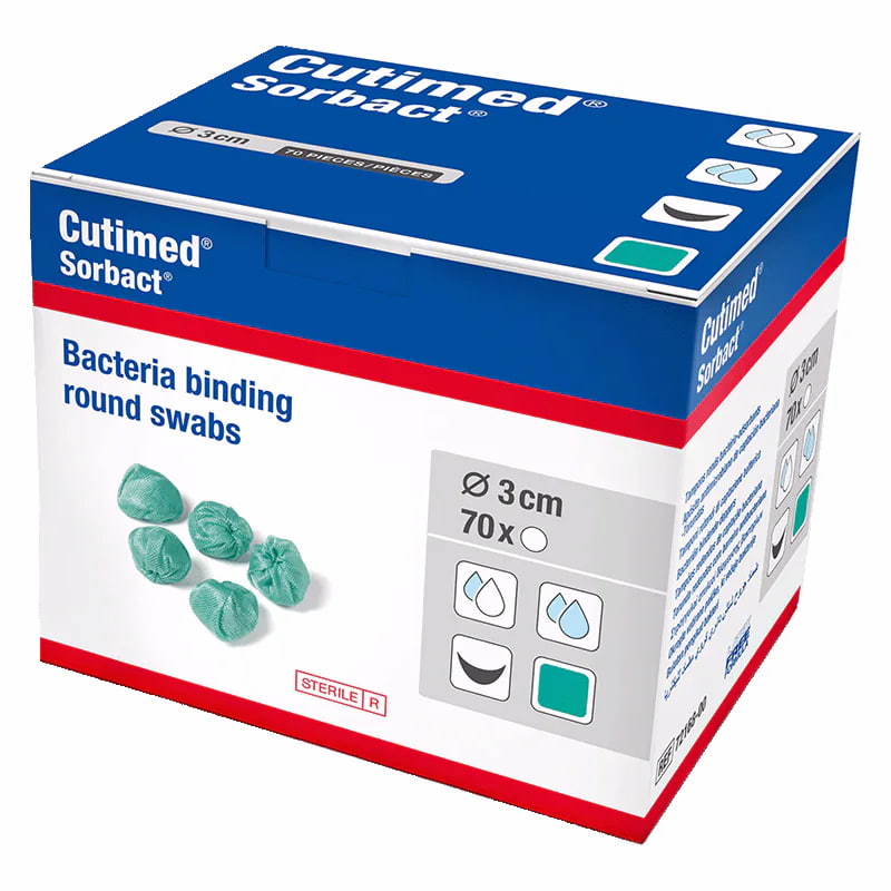 Cutimed Sorbact Round Swabs | 70 Pack